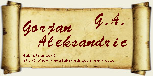 Gorjan Aleksandrić vizit kartica